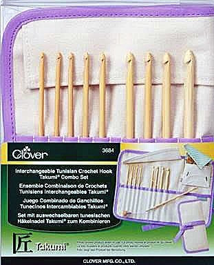 CLOVER Takumi Interchangeable Tunisian Crochet Hook Takumi Combo Set (Gift Set), 3684