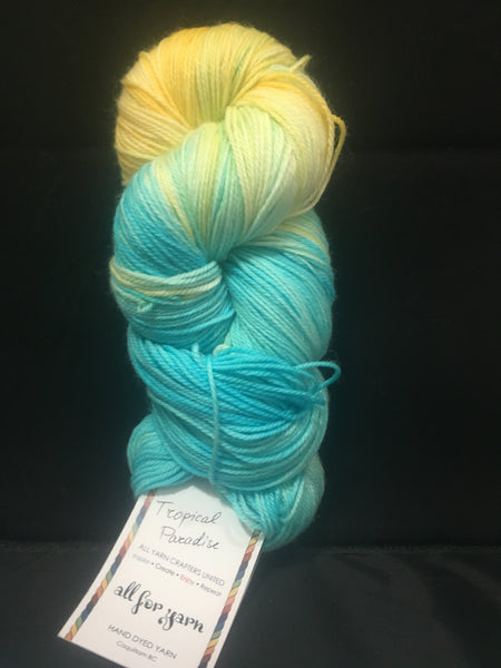 All For Yarn 80% Superwash Merino, 20% Nylon, #1 Fingering Weight, 384m/420yd