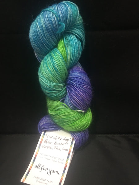 All For Yarn 80% Superwash Merino, 20% Nylon, #1 Fingering Weight, 384m/420yd