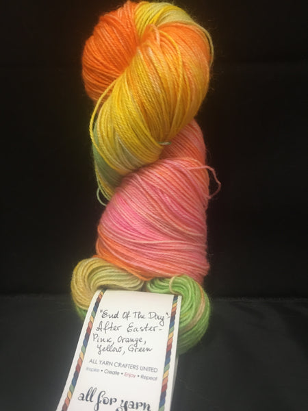 All For Yarn 80% Superwash Bluefaced Leicester, 20% Nylon, #1 Fingering Weight, 384m/420yds