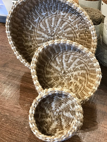 Boostani, Unbeaded, Beautiful Handmade 3 Nesting Baskets