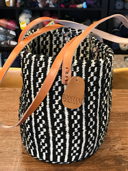 Boostani, Mixed Upcycled Yarn and Sisal Bags