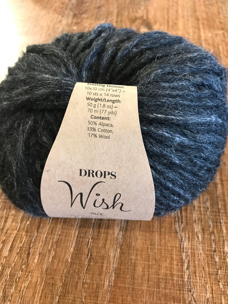 Drops Wish, Baby Alpaca, Pima Cotton and Merino Wool, Super Bulky Weight #6