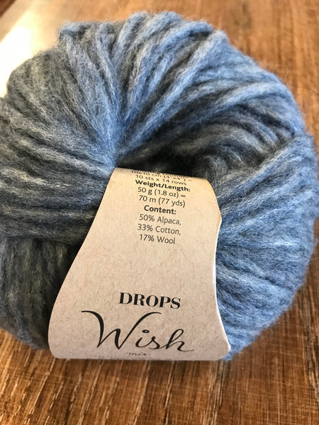 Drops Wish, Baby Alpaca, Pima Cotton and Merino Wool, Super Bulky Weight #6