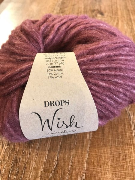 Drops Wish, Baby Alpaca, Pima Cotton and Merino Wool, Super Bulky Weight #6