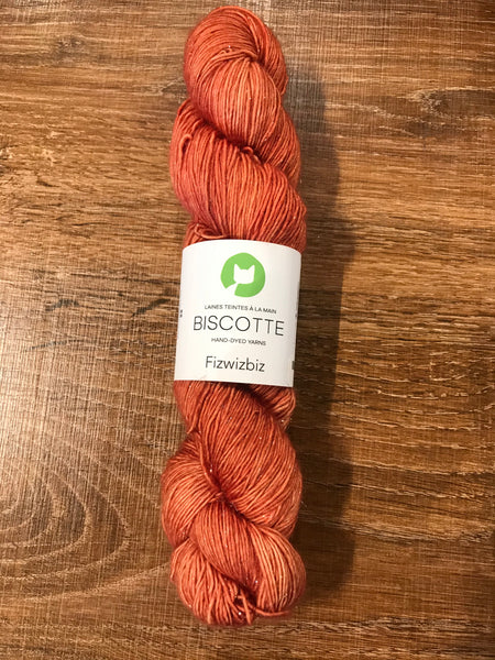Biscotte Yarns, FizWizBiz Yarn, 95% Merino, 5% Stellina silver, Sparkling Yarn