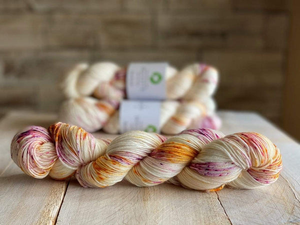 Biscotte Yarns, Bis-Sock Marmicelle Picot Collection, 85% hand washable merino wool and 15% nylon, #1 Fingering Weight