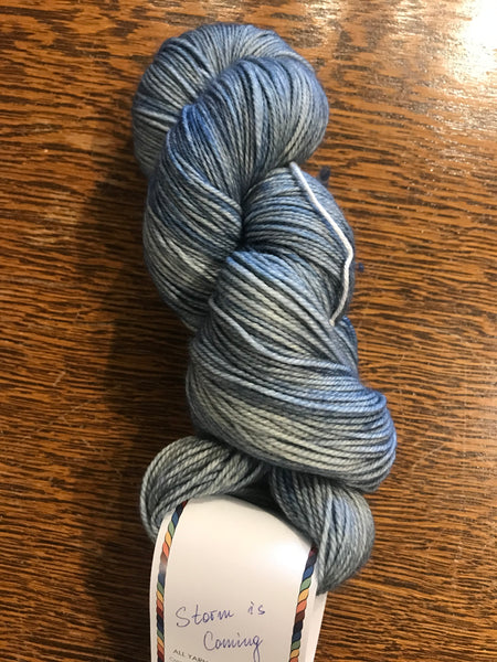 All For Yarn 80% Superwash Merino, 20% Nylon, #1 Fingering Weight, 384m/420yd