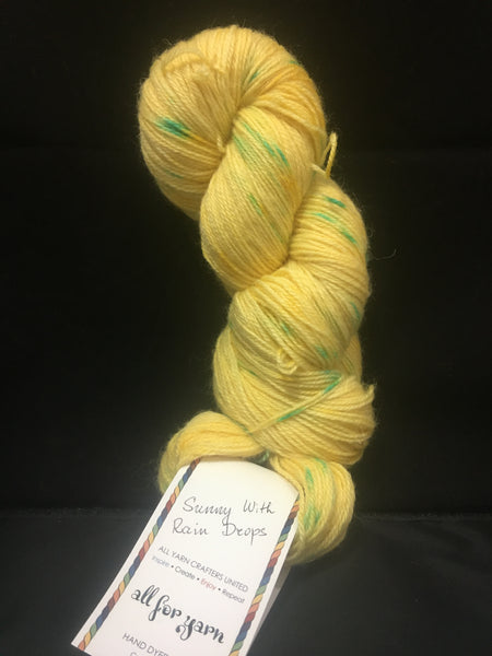 All For Yarn 80% Superwash Bluefaced Leicester, 20% Nylon, #1 Fingering Weight, 384m/420yds