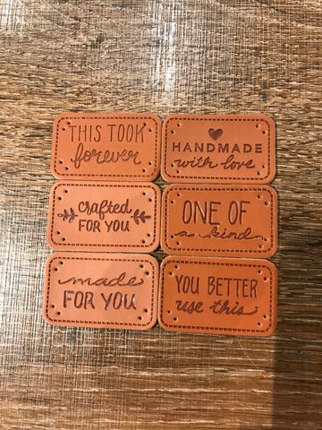 Leather Project Lables, 1.5" by 2"