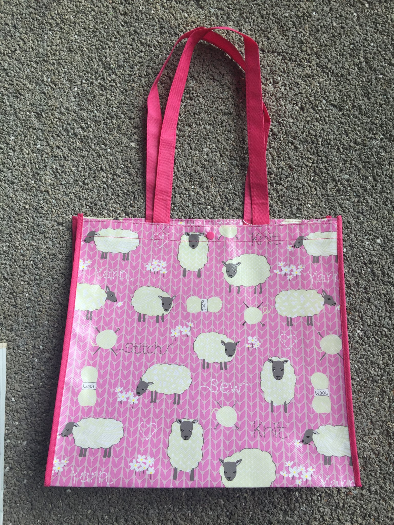 Stitch and Knit Sheep Tote with Snap Closure