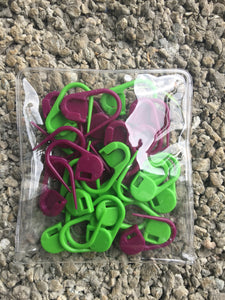 Knitter's Pride, Locking Stitch Markers, 30 Pieces, Purple and Green