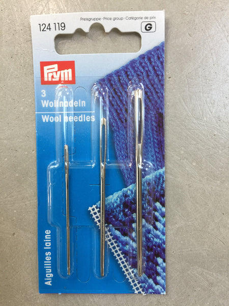 Prym Metal Yarn BLUNT Needles,  package of 3 sizes