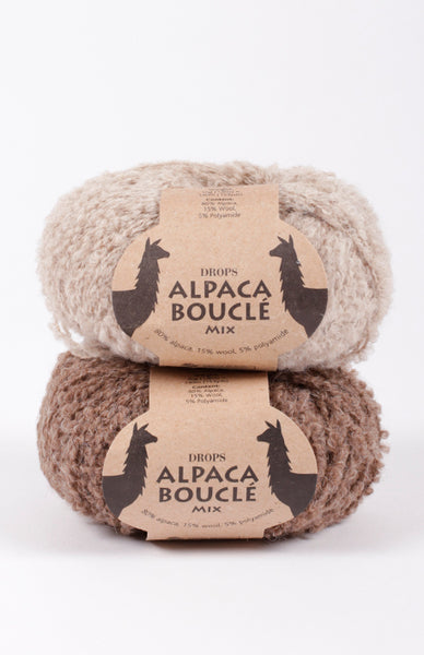 DROPS Alpaca Bouclé, 80% Alpaca, 15% Wool, 5% Polyamide, Worsted #4