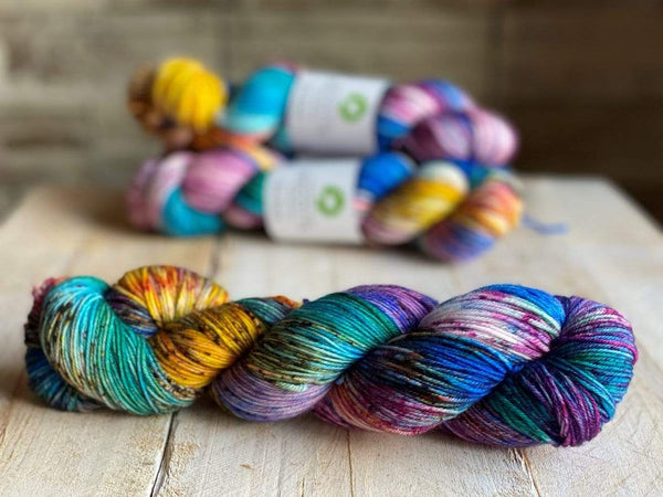 Biscotte Yarns, Bis-Sock Marmicelle Picot Collection, 85% hand washable merino wool and 15% nylon, #1 Fingering Weight