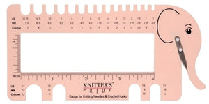 Knitter's Pride, Elephant Needle Gauge with Yarn Cutter