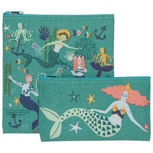 Reusable Snack Bags Set of 2, Mermaids